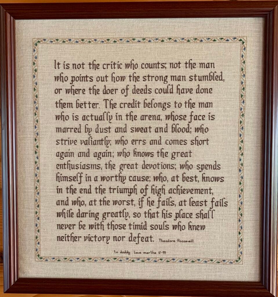 Rosevelt needlepoint