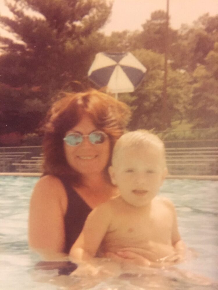 Kelly at the pool mom and baby in pool