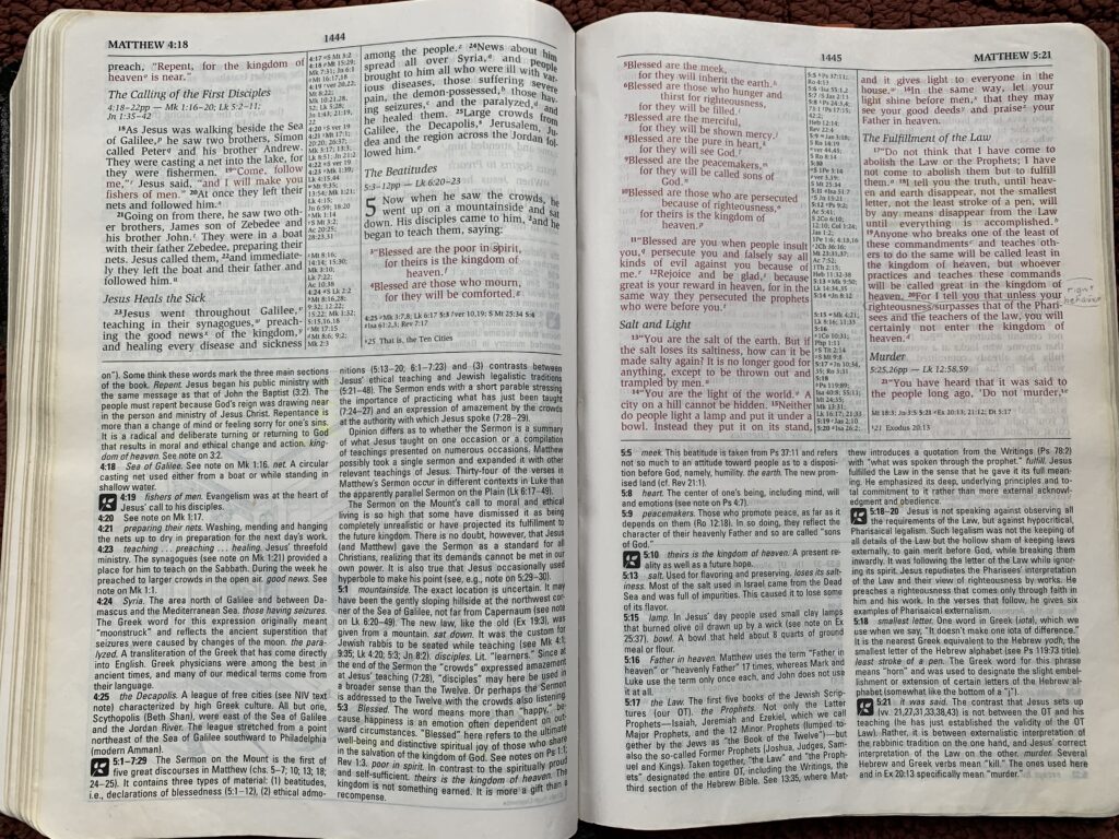 open worn Bible