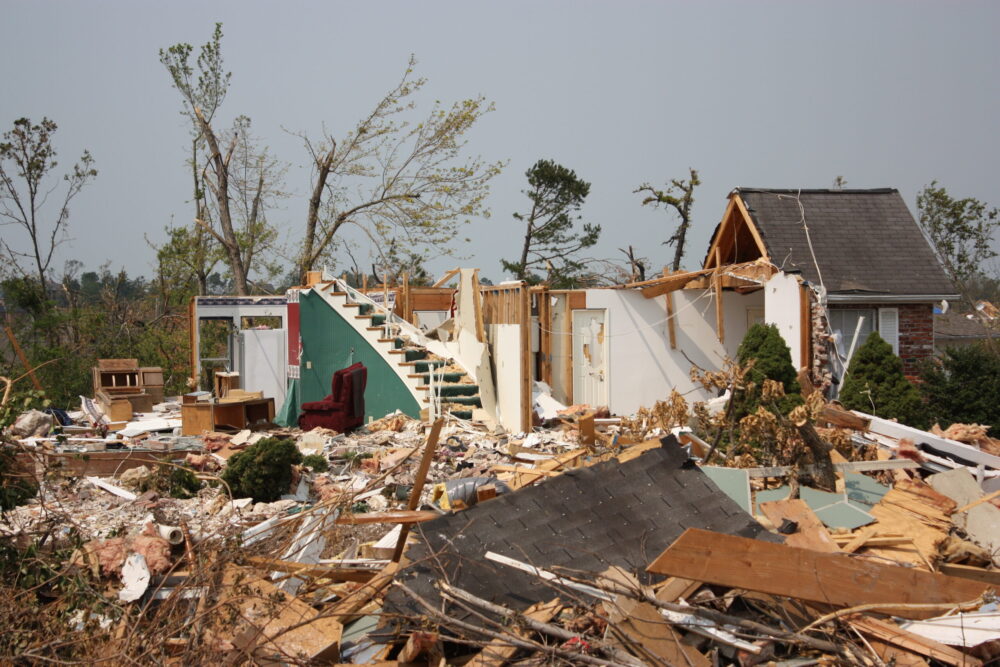 Stairway takes you nowhere house destroyed
