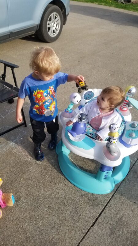 grand babies kids playing