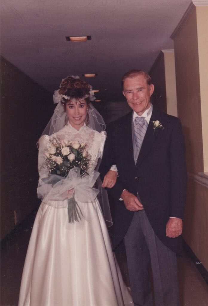 Dad and daughter wedding photo